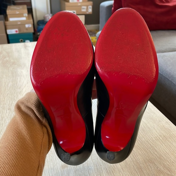 Louboutin Fifi 100MM Black Kid Leather - 37.5 - Picture 8 of 9
